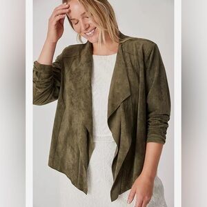 Anthropologie Blank NYC Green Faux Suede Jacket
